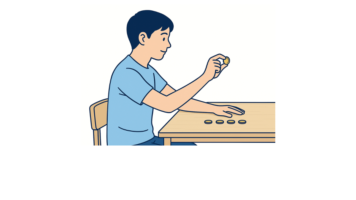 コインを使用して手指の運動