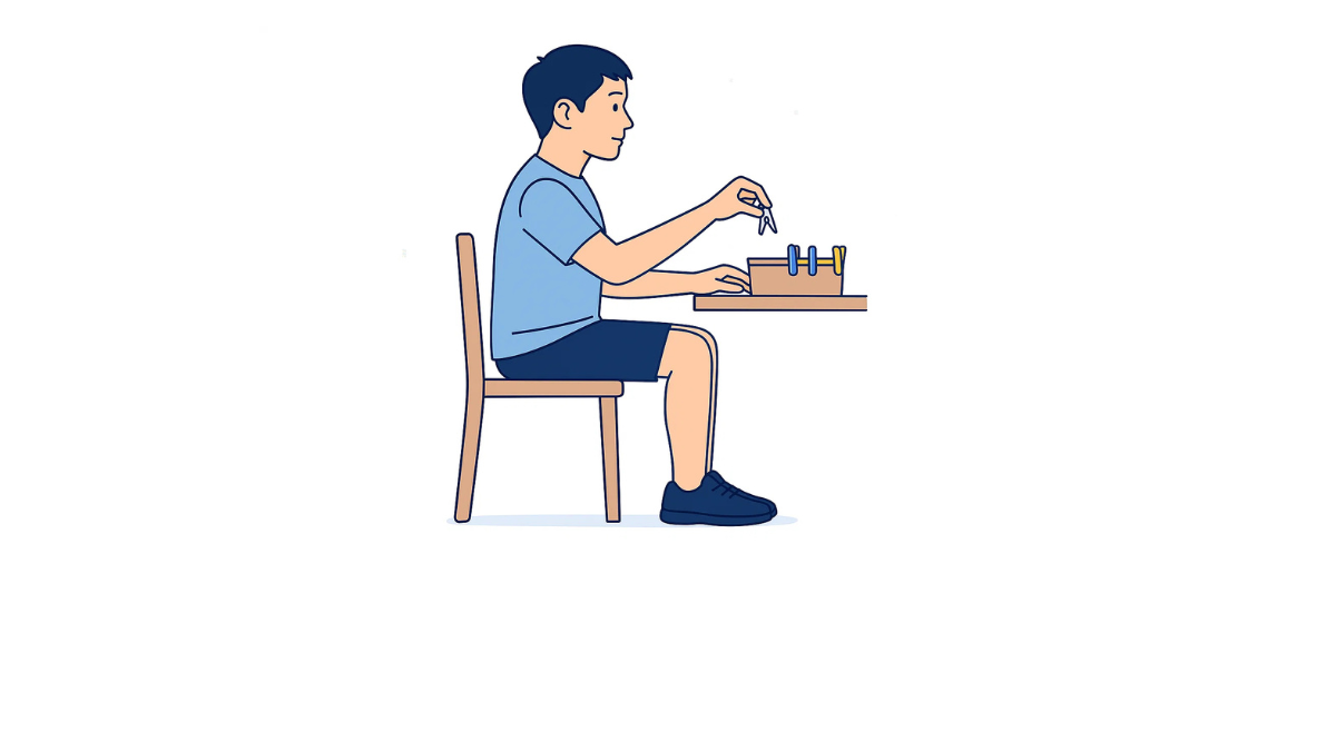 Seated Finger Training With Clothespin