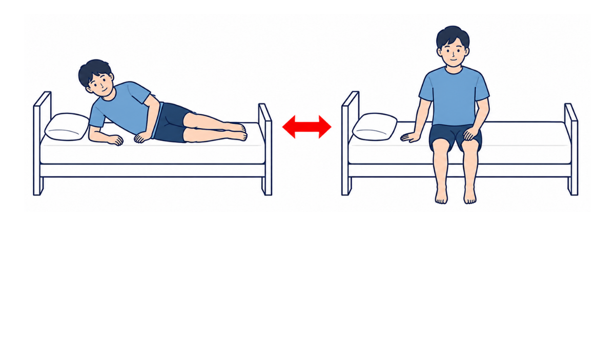 Side Lying To Bed Edge Sitting
