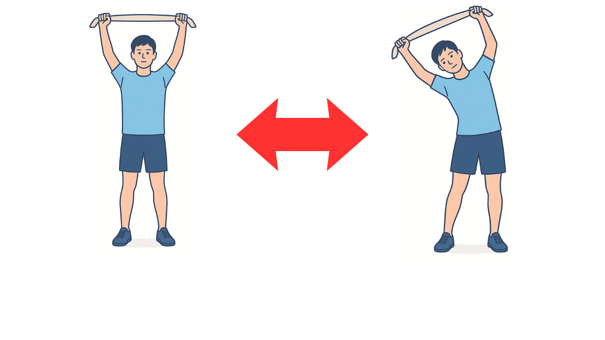 Standing Right Side Bend With Towel