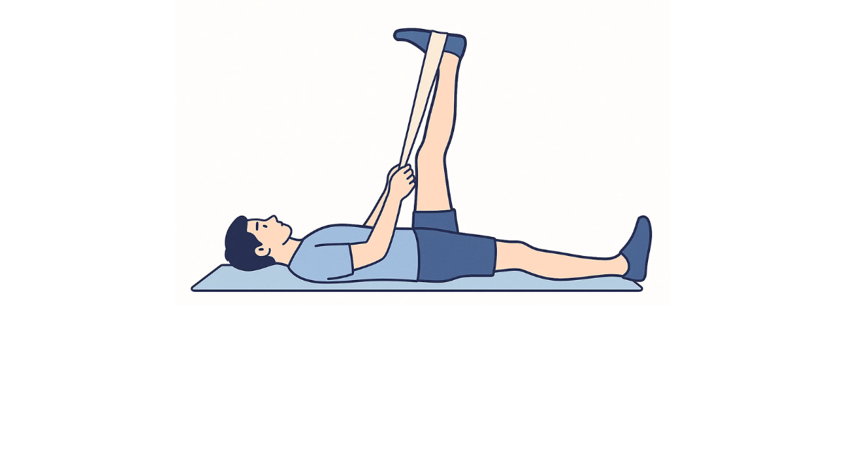 Supine Hamstring Stretch With Towel