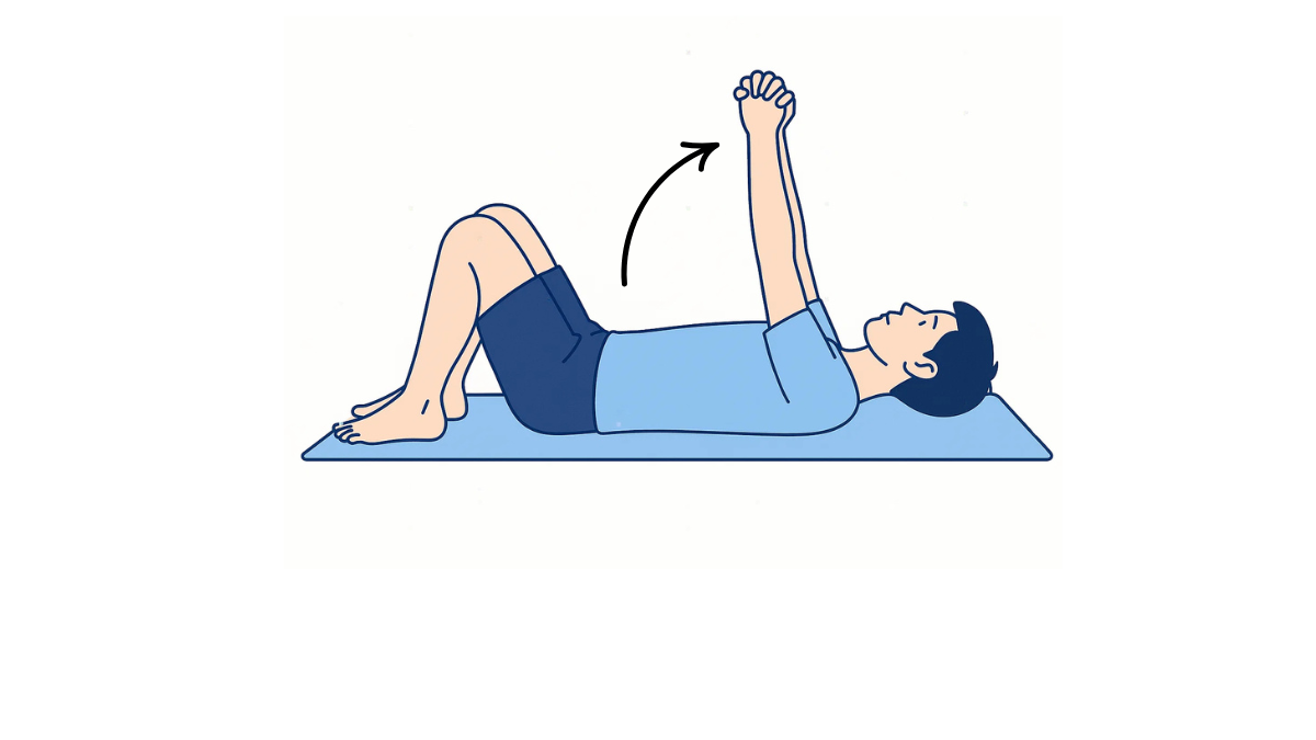 Supine Shoulder Flexion With Both Hands