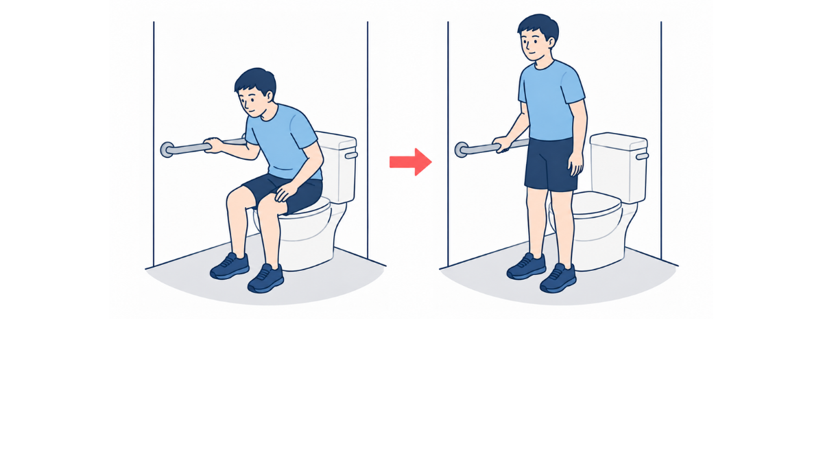 Toilet Sit To Stand With Grab Bar